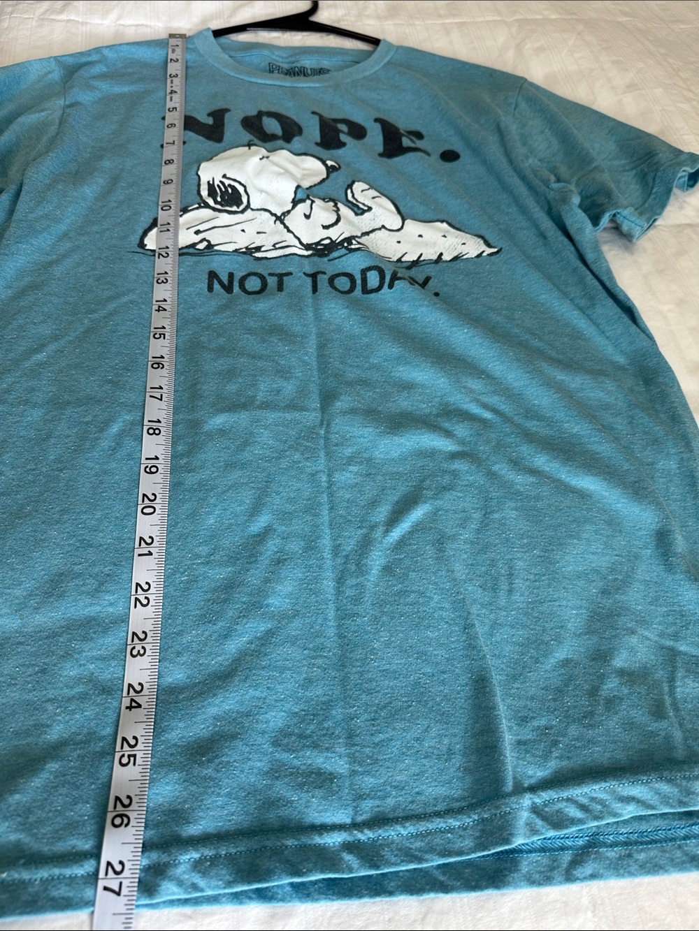 Peanuts Teal Graphic Tee - Snoopy 'NOPE. NOT TODAY.' Size Medium - Picture 7 of 7